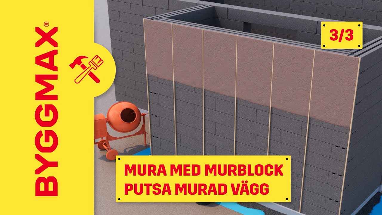 Mura med murblock, del 3, putsa murad vägg