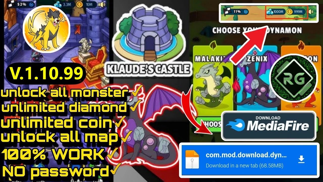 NEW UPDATE!! Dynamons world Mod Apk version 1.10.99 || Unlock All Maps || #dynamonsworld ||100% WORK