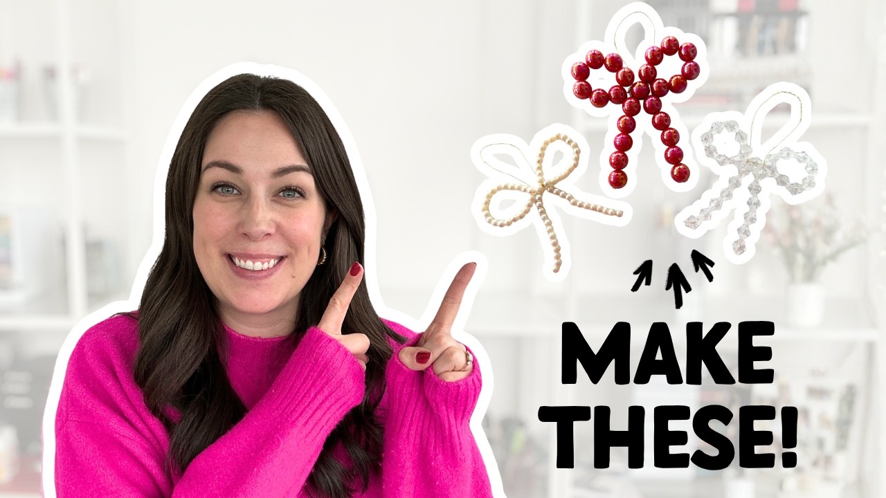 3-Minute DIY Beaded Bow Ornaments