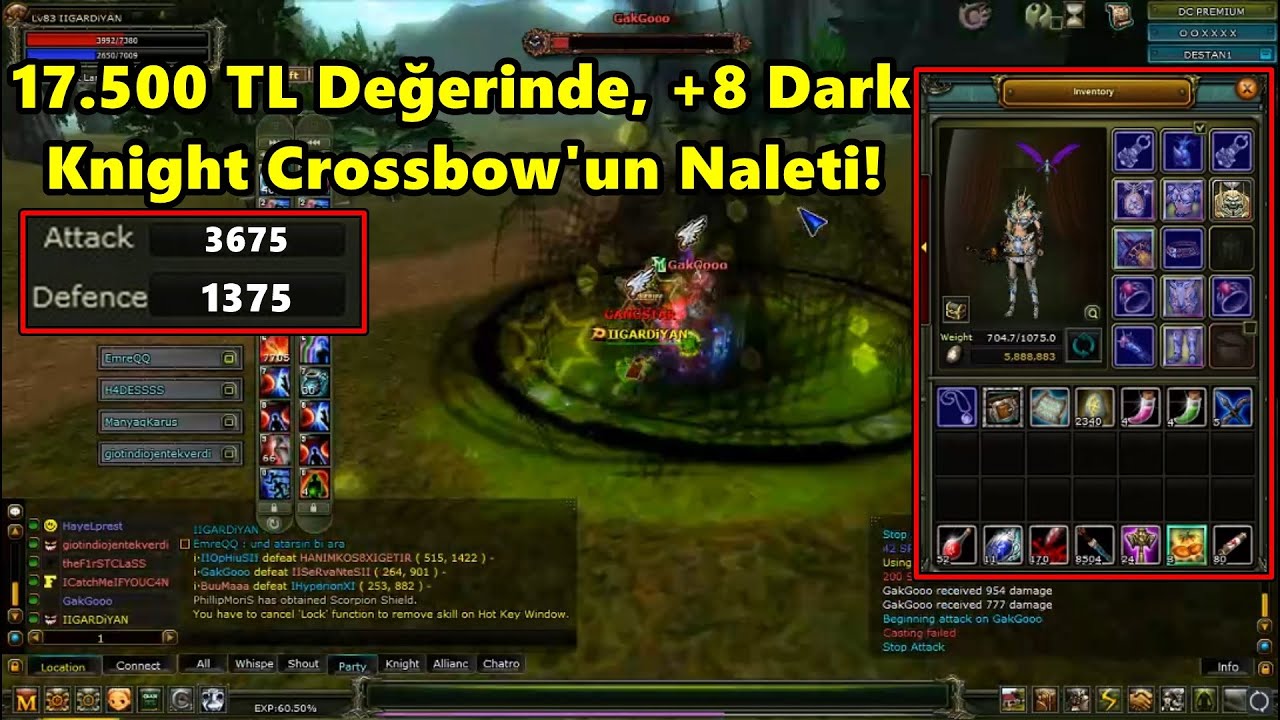 NaturelDamage - 17.500 TL Değerinde +8 DKC'Li Okçu İle PK Atarsa! | Knight Online