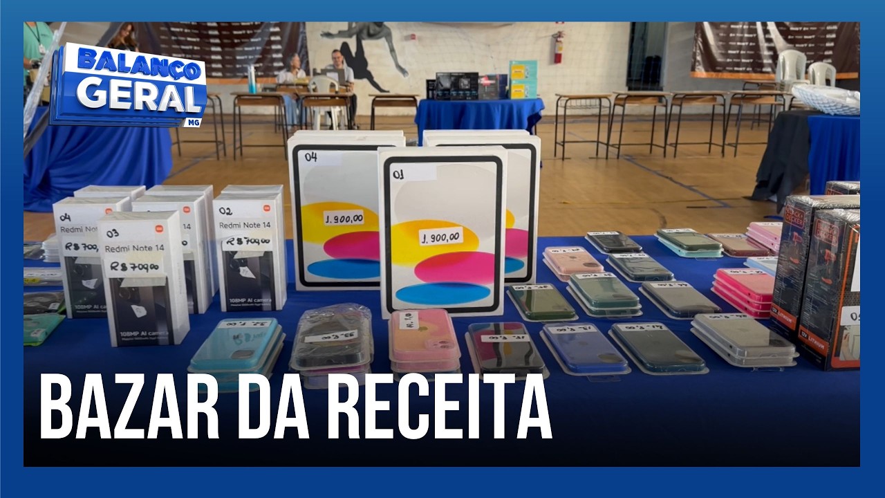Bazar solidário tem eletrônicos e produtos de pesca doados pela Receita Federal