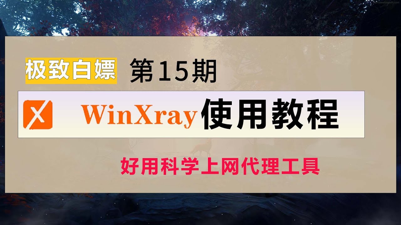 WinXray教程 WinXray教学，好用的翻墙代理工具，开启电脑科学上网，支持主流协议，电脑VPN，导入频道里固有的订阅链接，简直爽歪歪。欢迎订阅本频道。