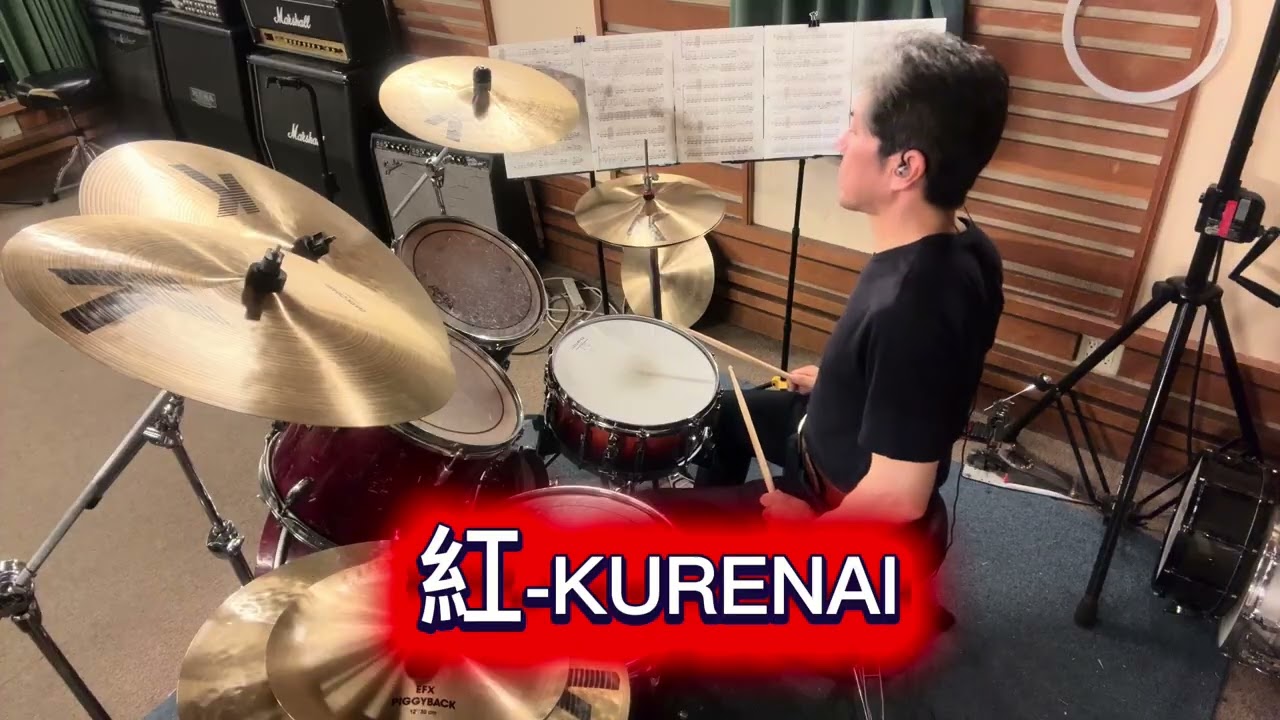 BPM 140 [No Music] [紅-KURENAI] [55MASA🇯🇵] 58歳アマチュアドラマーの挑戦 / Age58Challenge
