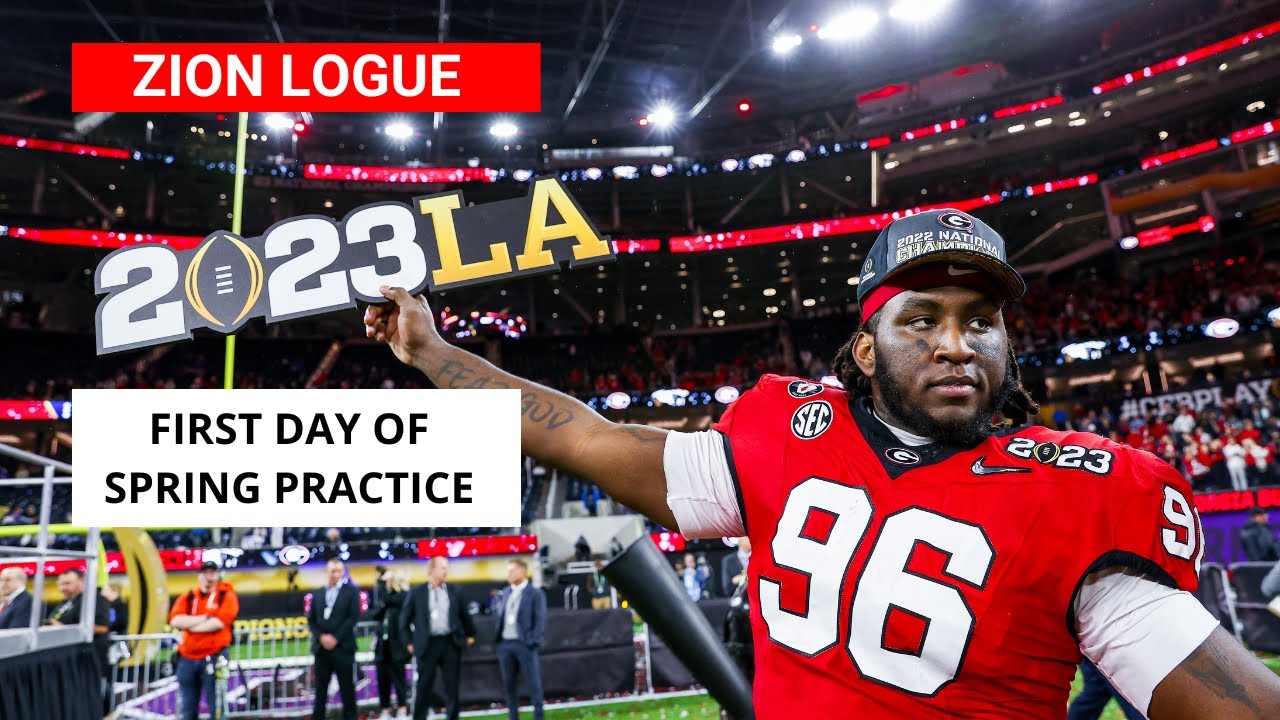 Zion Logue interview on the first day of UGA's spring practice
