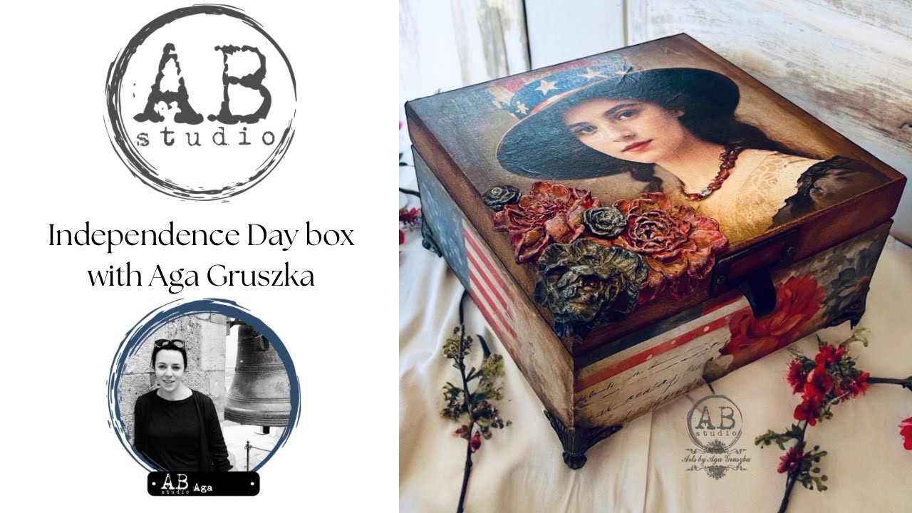Independence Day box step by step tutorial decoupage