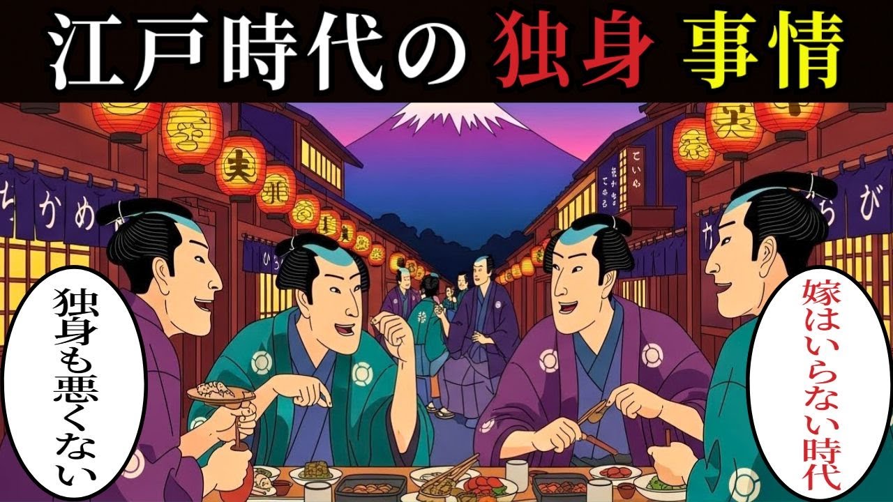 なぜ江戸時代の男性は独身だったのか？約半数が生涯未婚だった江戸の現実【江戸時代の庶民】【日本浮世絵ばなし】