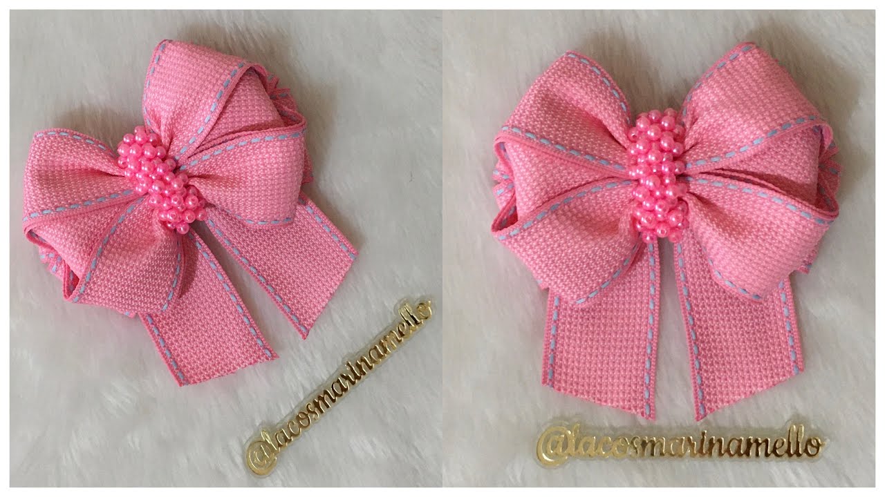 Laço Rose com pontas🎀By Marina Mello
