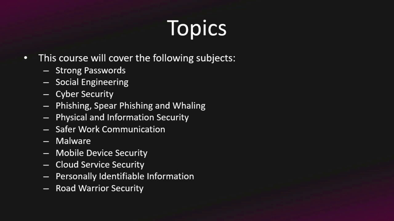 Microsoft End User Security Awareness