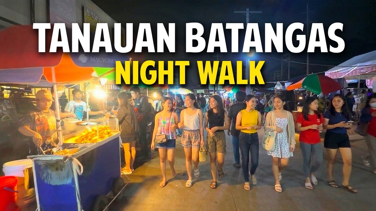 REAL Filipino Street Scenes After Dark | Night Walk Through TANAUAN BATANGAS Philippines
