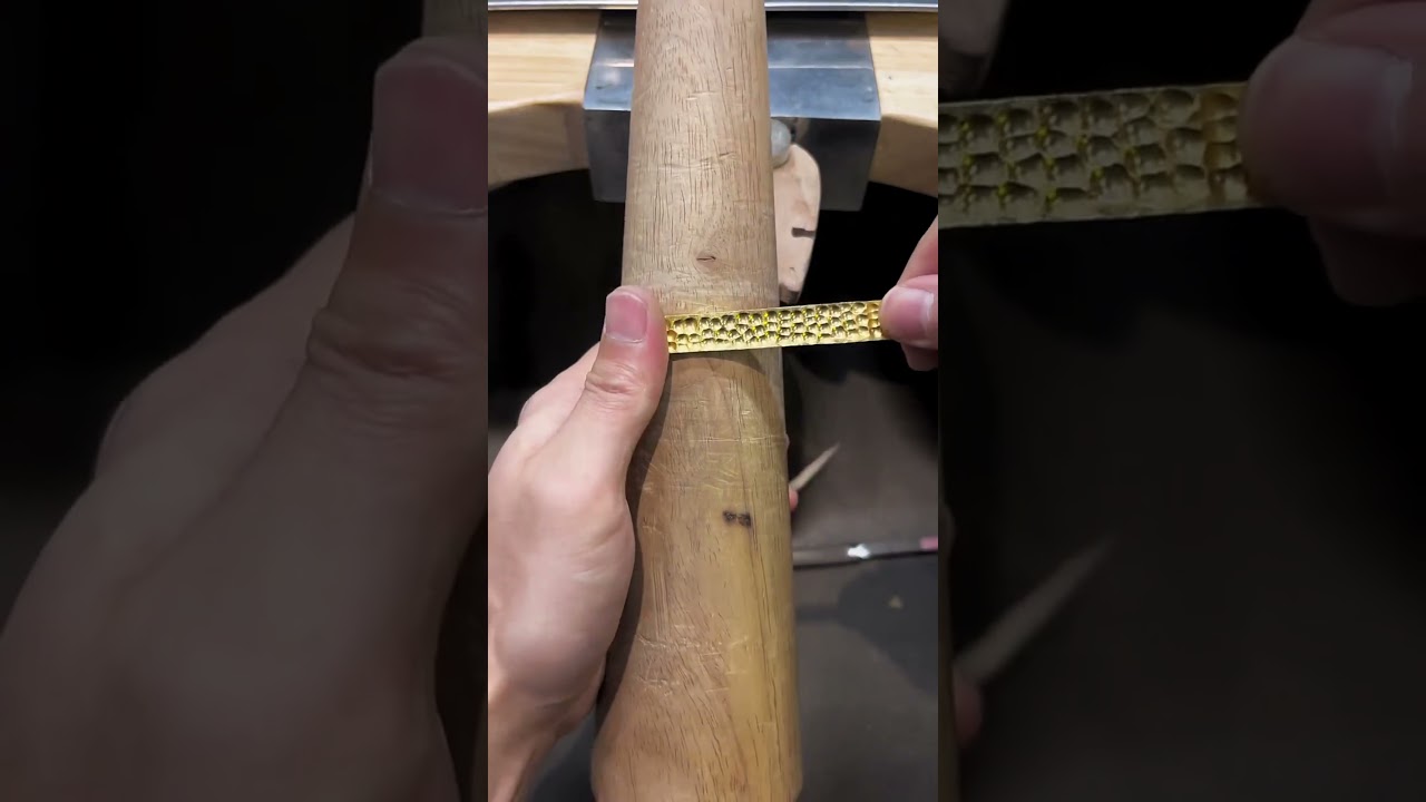 Crafting a Hammered Open Gold Bangle: Unique Jewelry Making Tutorial #jewelry #goldsmiths #bangles