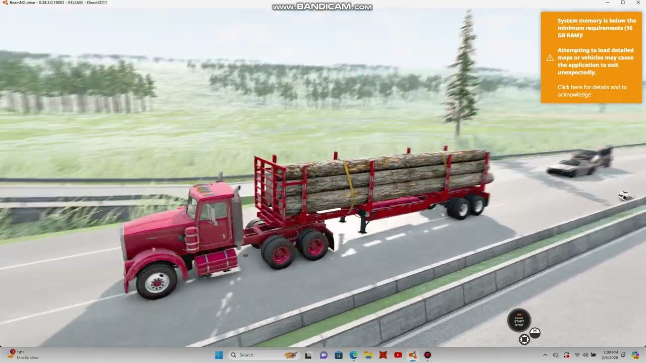 truck driving on the road