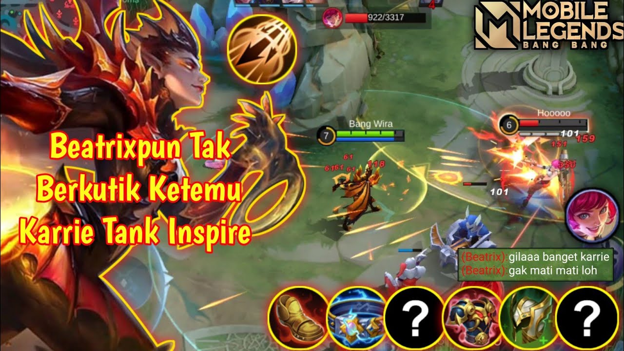 BEATRIXPUN SAMPAI TIDAK SANGGUP MELAWAN KARRIE TANK INSPIRE ! FIX SUDAH KARRIE TANK MEMANG OP - MLBB