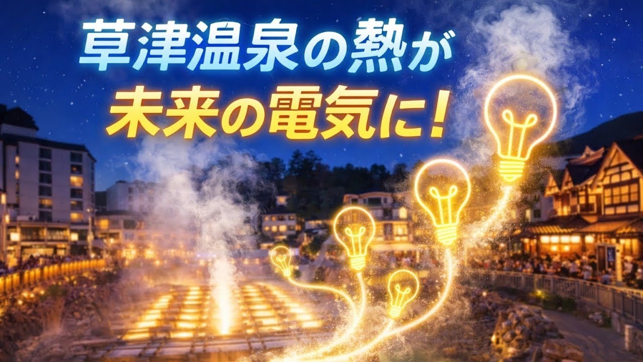 草津温泉万代鉱源泉が電気に？｜温泉熱発電で照らす、草津の未来