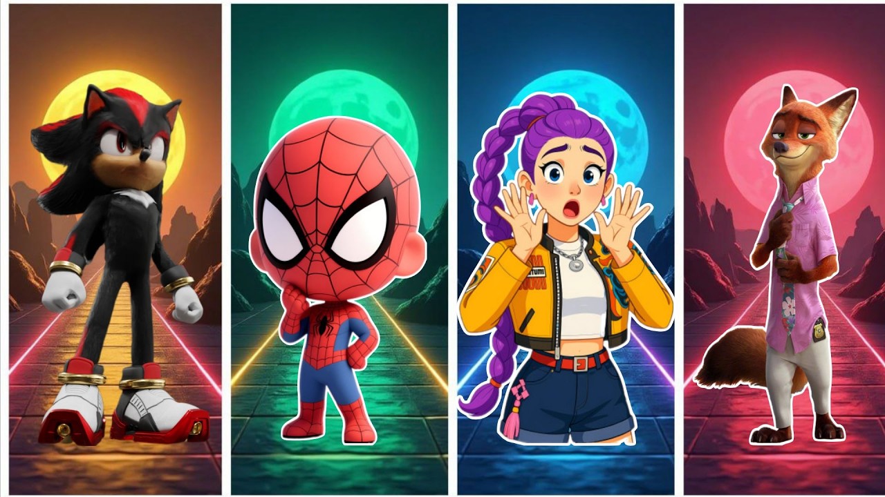 Zootopia 2 🆚 Kpop 🆚 Spidey  🆚 Sonc Coffin Dance Song (Cover) Tiles Hop EDM Rush🎶#71