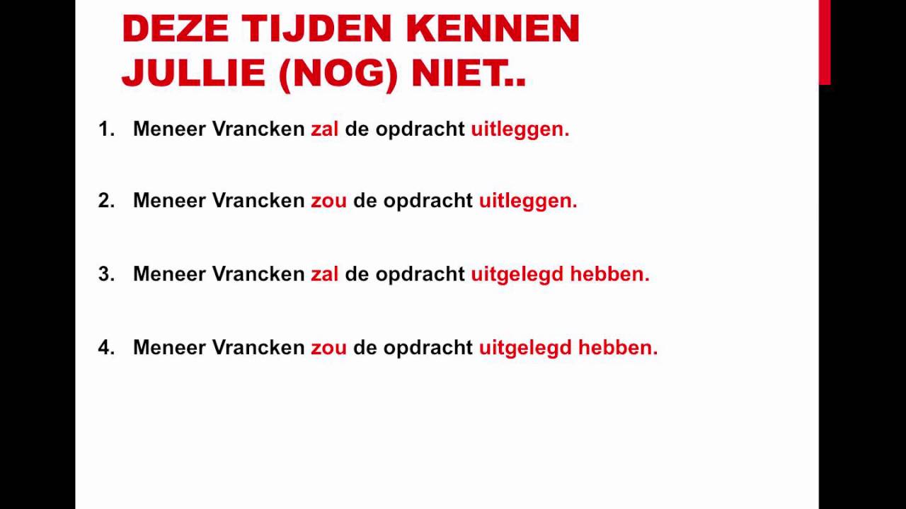 tijden van het werkwoord
