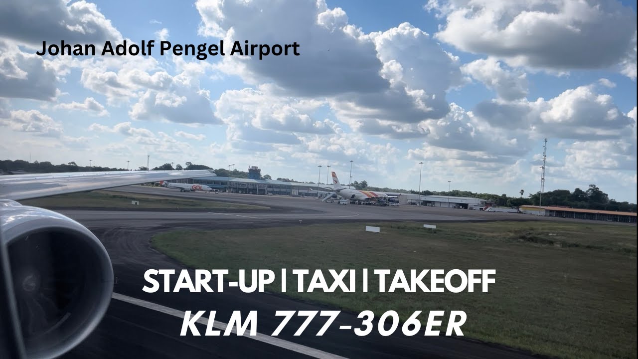[HD] - Takeoff KLM 777-306ER | Johan Adolf Pengel International airport - Suriname | KL714 | AR