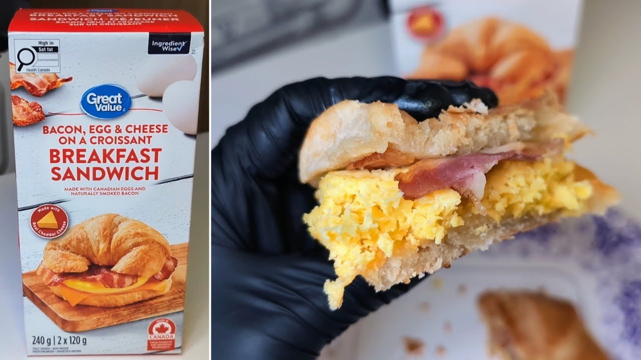 Great Value BREAKFAST Sandwich (Bacon, Egg & Cheese Croissant) | Walmart FROZEN Food Review