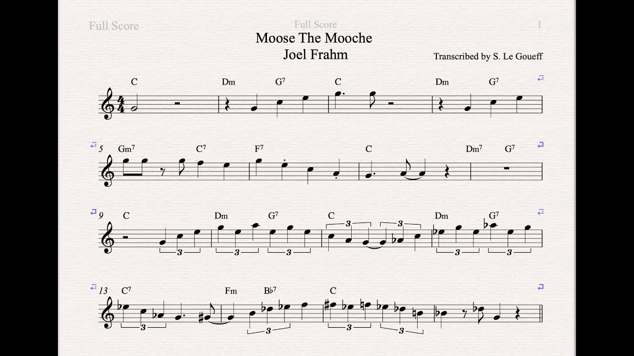 Joel Frahm plays: Moose The Mooche