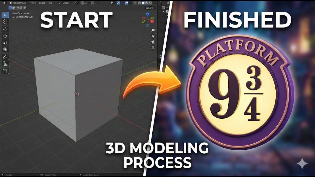 Default Cube to Hogwarts: Modeling the Platform 9 ¾ Sign in Blender
