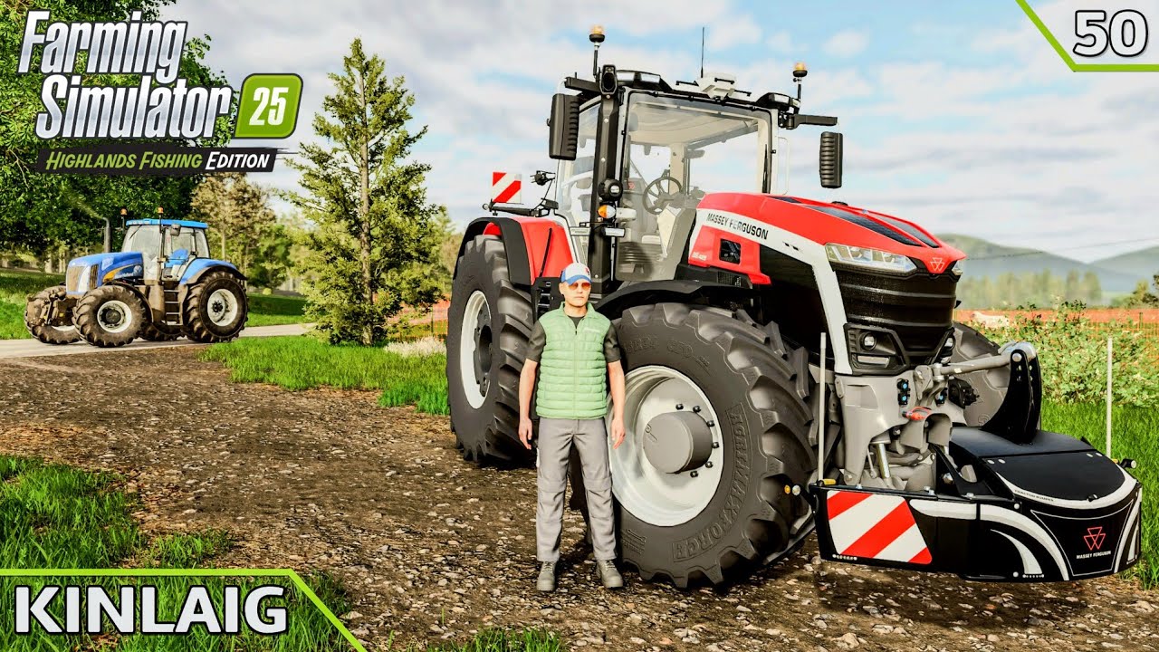 Buying the Massey Ferguson 8S & transporting stones, wool | KINLAIG | Farming Simulator 25 | Ep.50