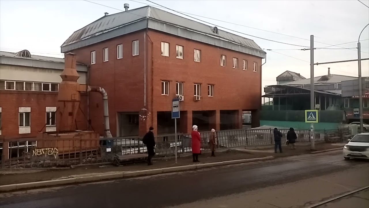 Иркутск. Прогулка на трамвае №2. Irkutsk. Walk on tram number 2. 伊尔库茨克。在2号电车上行走
