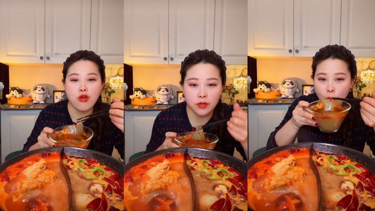 ASMR MUKBANG | SPICY CHINESE HOT POT & CHILLI OIL MUDDLE | EATING SHOW | 麻辣火锅