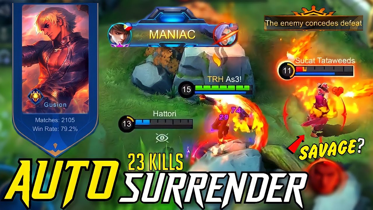 THIS IS HOW YOU USE GUSION TO MAKE ENEMY AUTO SURRENDER!! | Mythical Glory Gameplay | MLBB