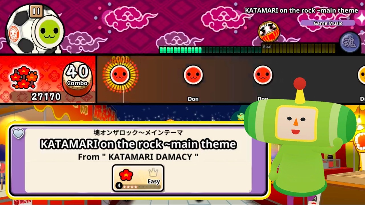 【Taiko no Tatsujin Pop Tap Beat】KATAMARI on the rock ~main theme • Easy Difficulty • Full Combo