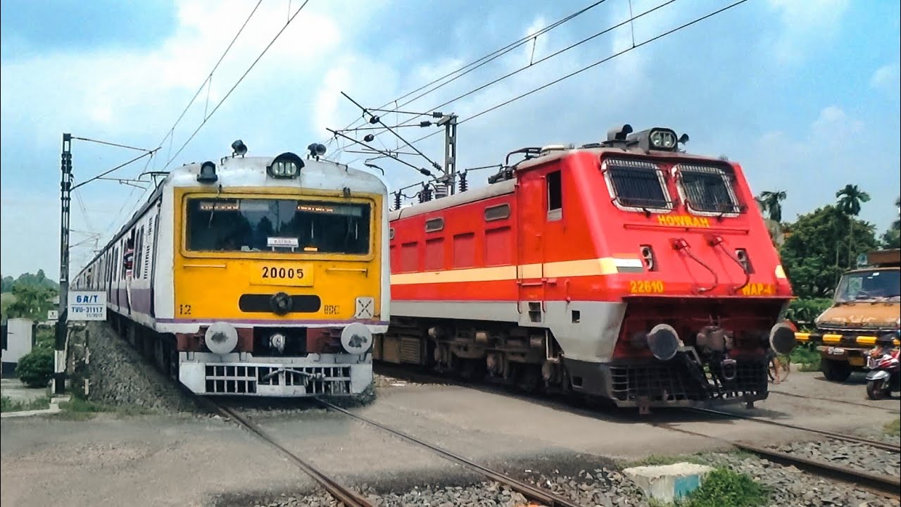 Furious high speed trains back to back passing level crossing 🚦