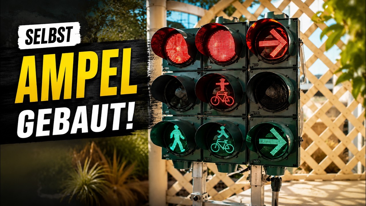 Ich habe eine Ampel mit Schaltung auf meiner Terrasse nachgebaut!