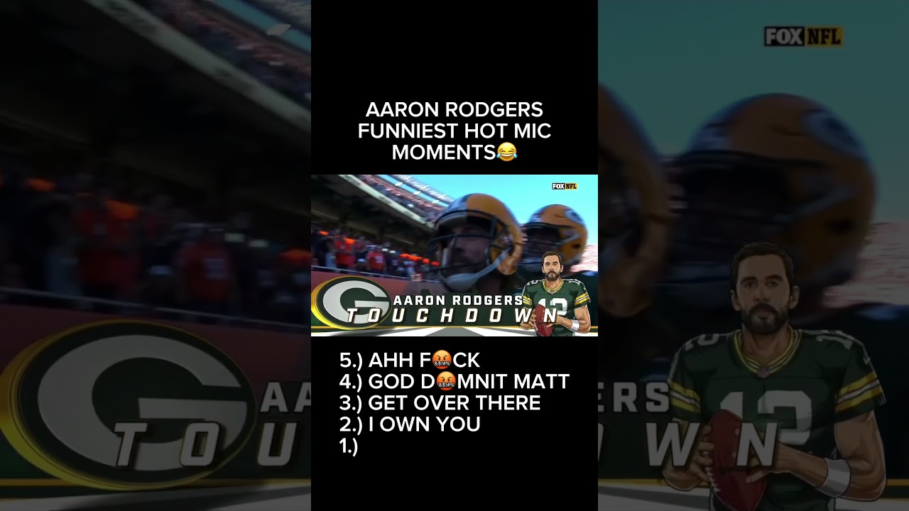 AARON RODGERS FUNNIEST HOT MIC MOMENTS😂 #aaronrodgers #nflfootball #nfl #hotmic