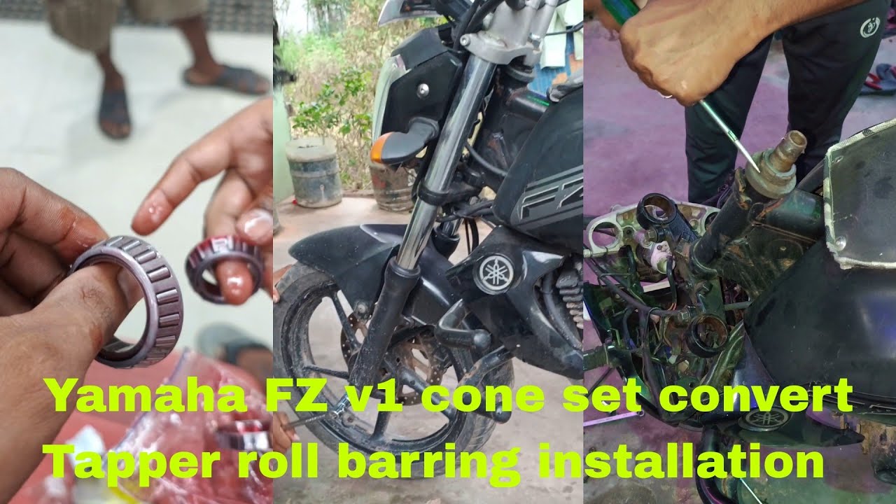 how to Yamaha FZ v1 bike coneset convert Tapper roll barring installation video #r15v3 #fz #modified