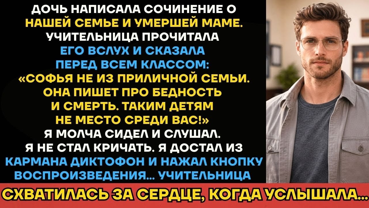 «Твоя Мать Умерла — Ты Нищенка!» - Орала Учительница Дочери. Но Я Включил Запись, И Она Сама...