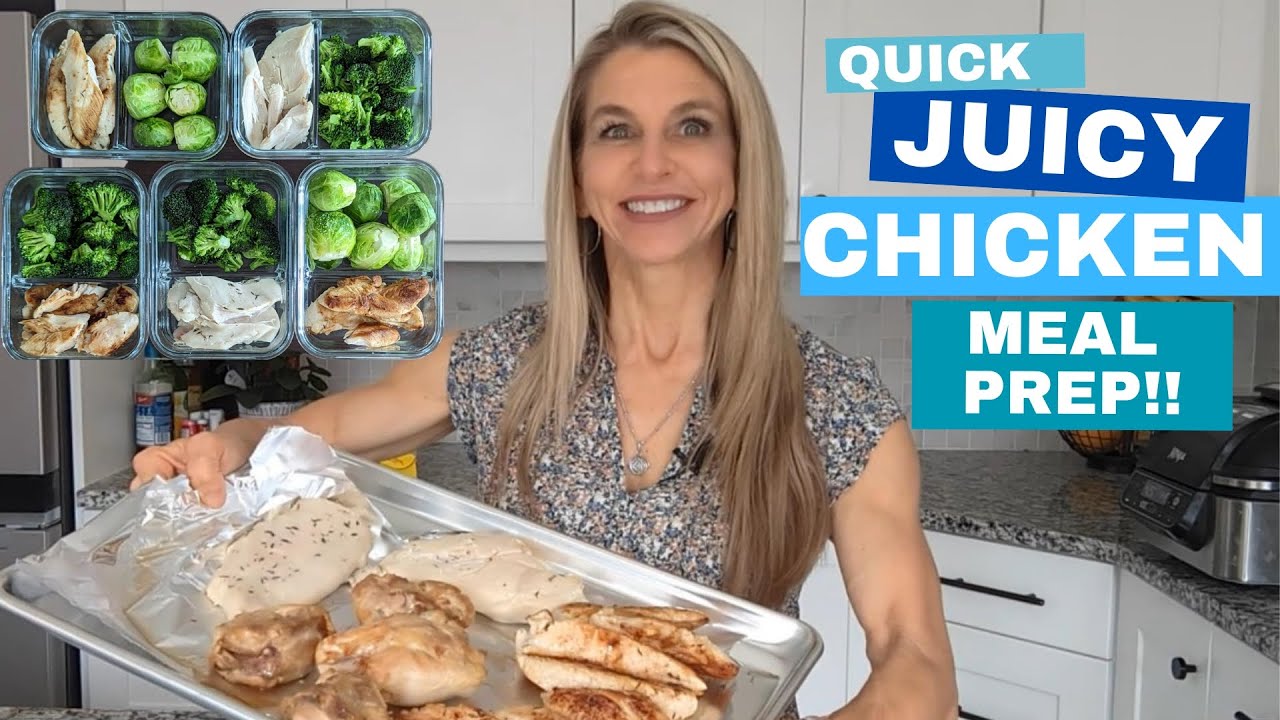 How to cook juicy, tender chicken for Meal Prep.  My weight loss must-have food!