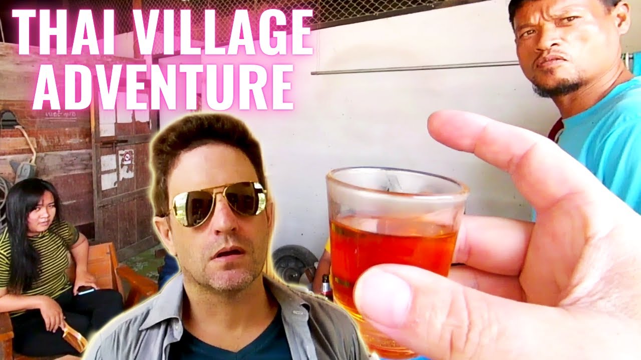 Thai red whisky for breakfast !! Thai village adventure.