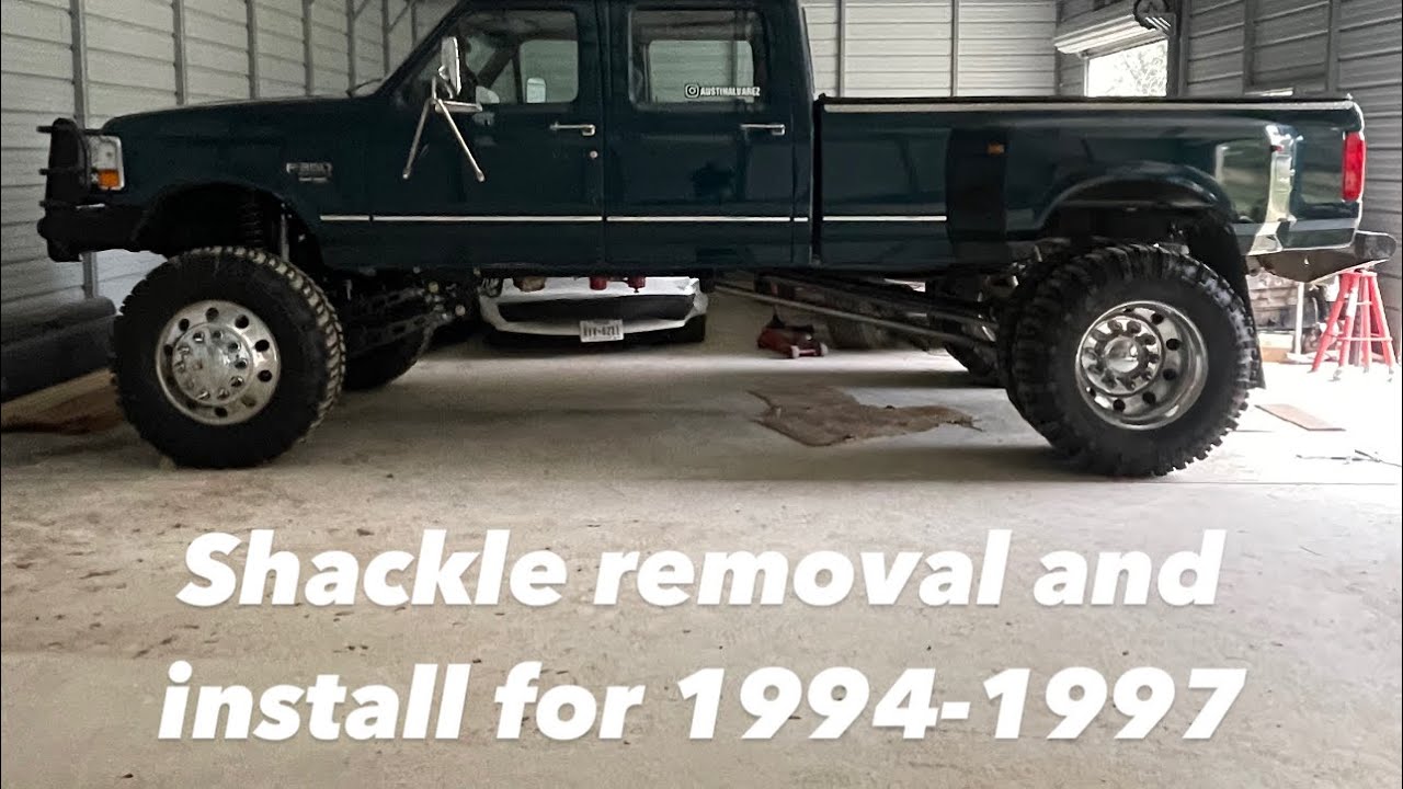 1994-1997 ford f350-f250 rear shackle removal and install #ford #truck #obs #dually #shackle #lift
