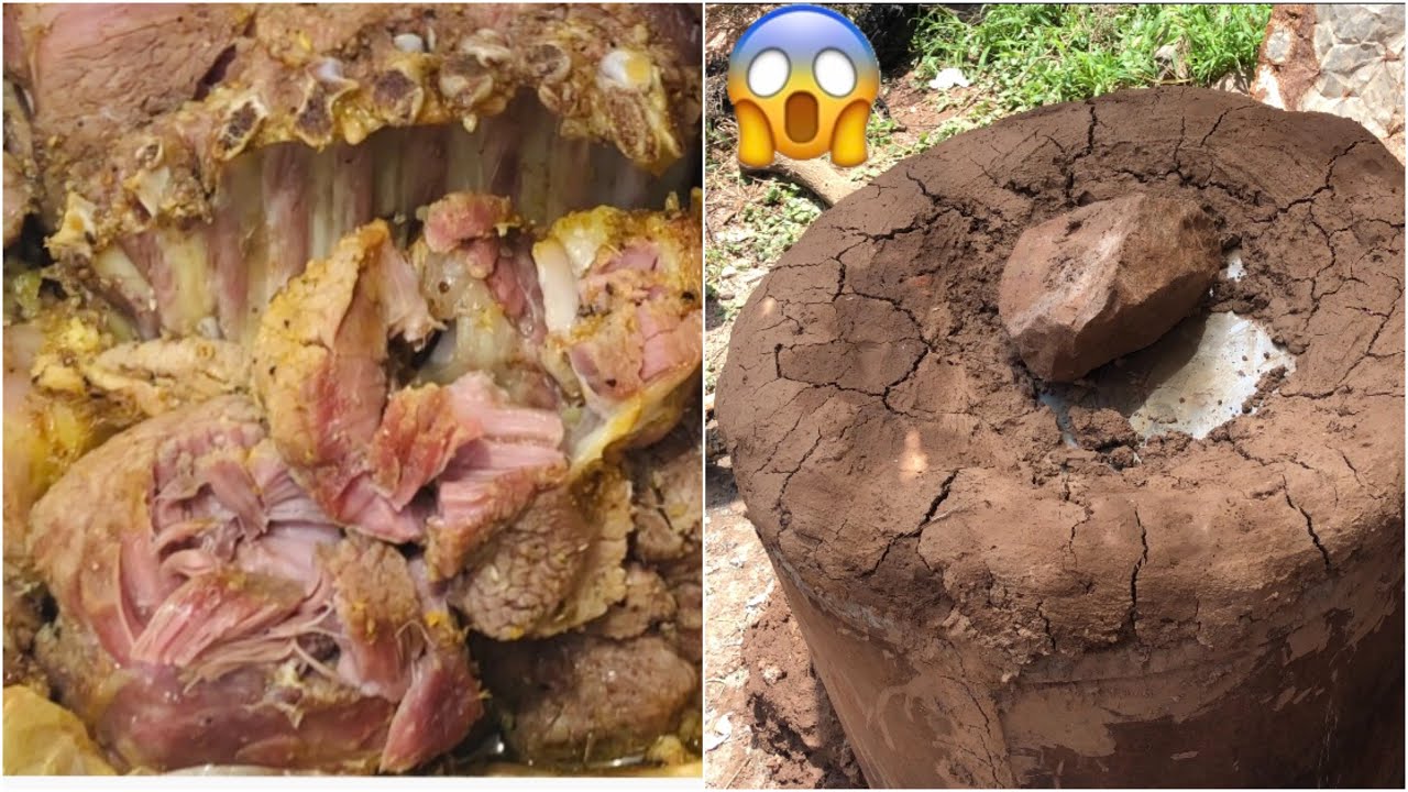 من الريف طبخ نص ذبيحة مدفون على الحطب بالموفى الفخار شي فاخر من الأخر