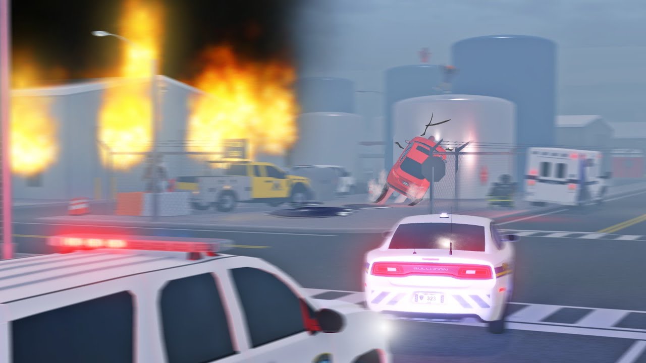 Pursuit CRASHES Into Exploded Gas Depo! (Emergency Response : Liberty County)
