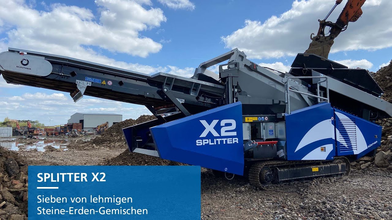 Sieben von lehmigen Steine-Erden-Gemischen mit dem SPLITTER X2