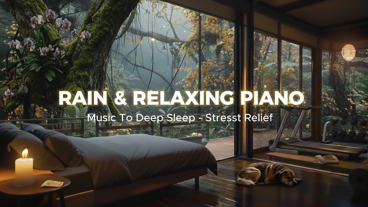 3 Hours Relaxing Sleep Music with Rain Sounds | Deep Sleep, Stress Relief