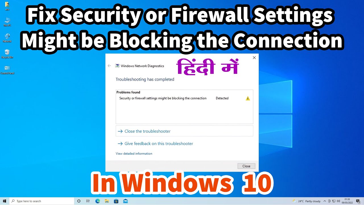 Fix Security or Firewall Settings Might be Blocking the Connection in Windows 10 PC Laptop - Hindi