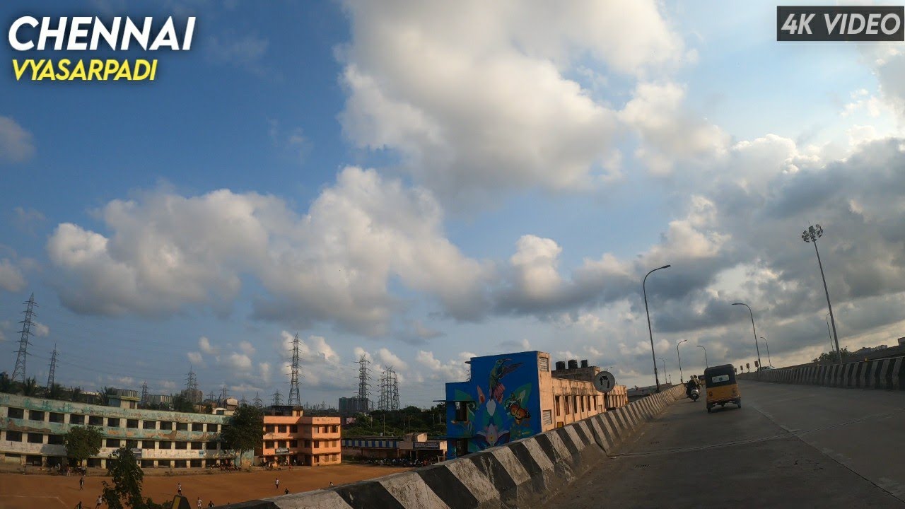 Chennai 4K | Vyasarpadi | Sathyamoorthy Nagar Main Road | MKB Nagar | Kodungaiyur