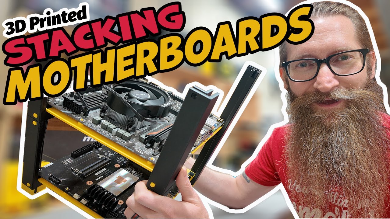 3D Printed Motherboard Stack for Mining! Save Space!