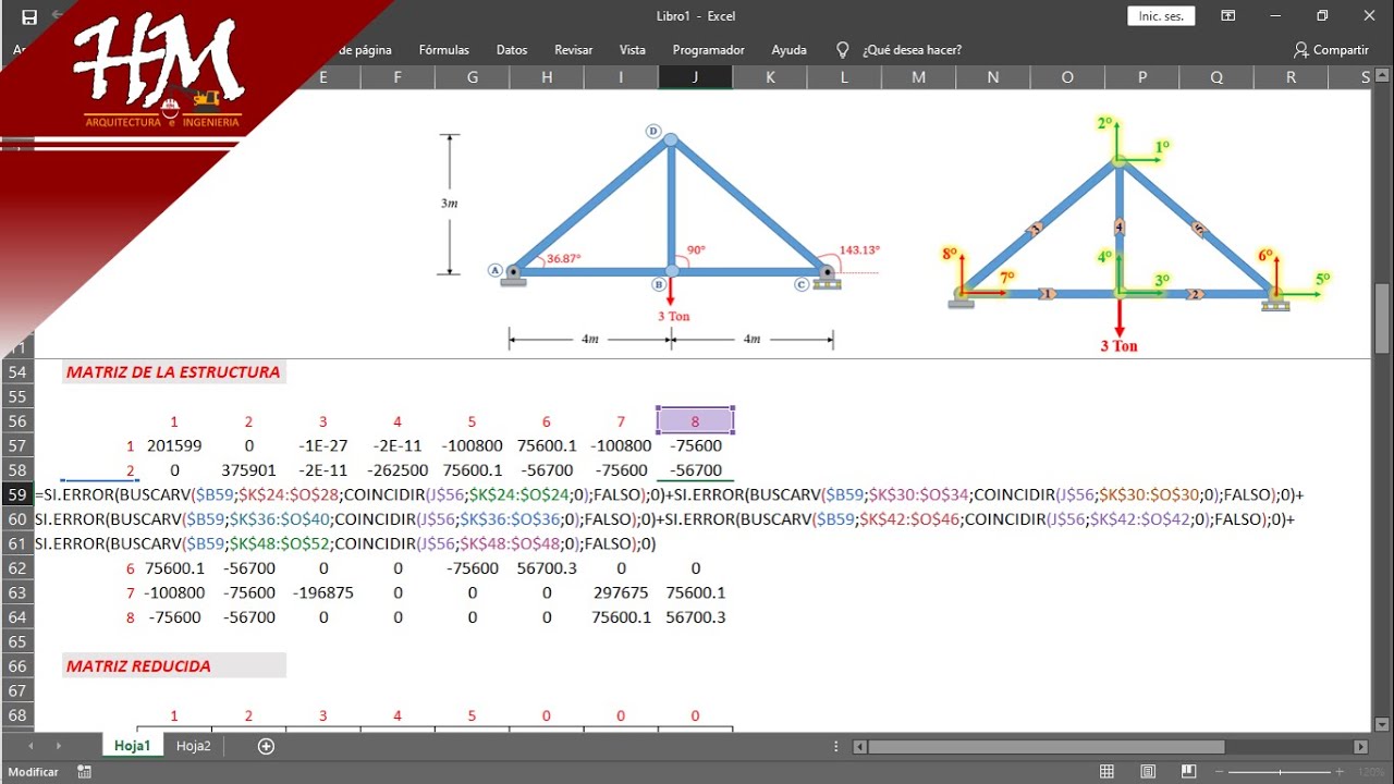 AUTOMATIZACION DEL ANALISIS DE ARMADURA CON EXCEL - PARTE 2 | #HebMERMA