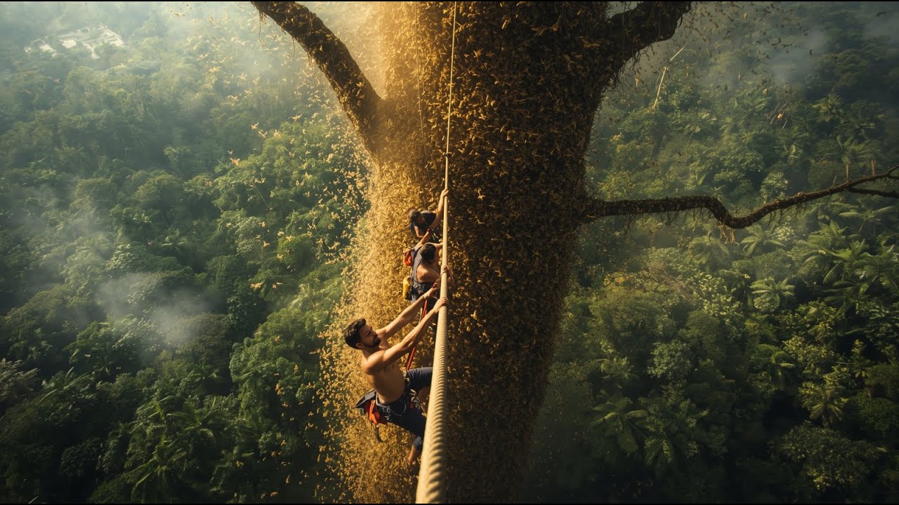Epic Honey Hunt Gone Wrong! Three Brothers Attacked by Thousands of Wild Bees!
