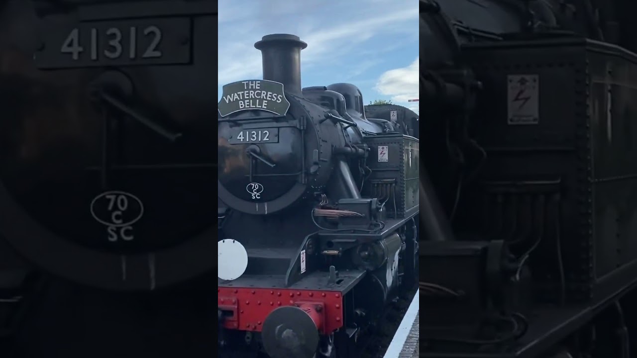 BR 2MT 41312 arriving in ropley station with the watercress belle (the watercress line)