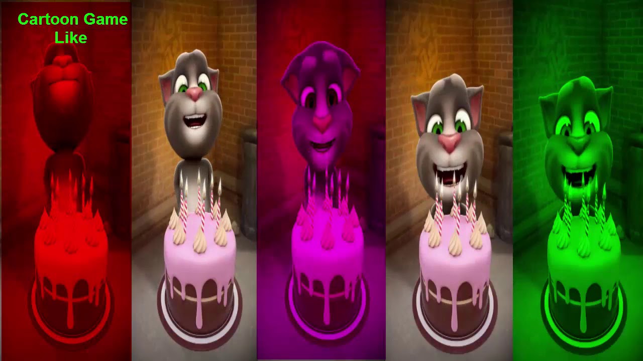 My Talking Tom Cat Colors -- Funny Fails Movement -- Tom Happy Brithday Gameplay Mobile