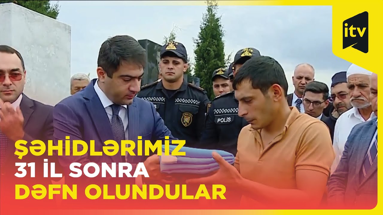 Otuz ildən sonra qalıqları tapılan şəhid hərbçilərimiz dəfn edilib