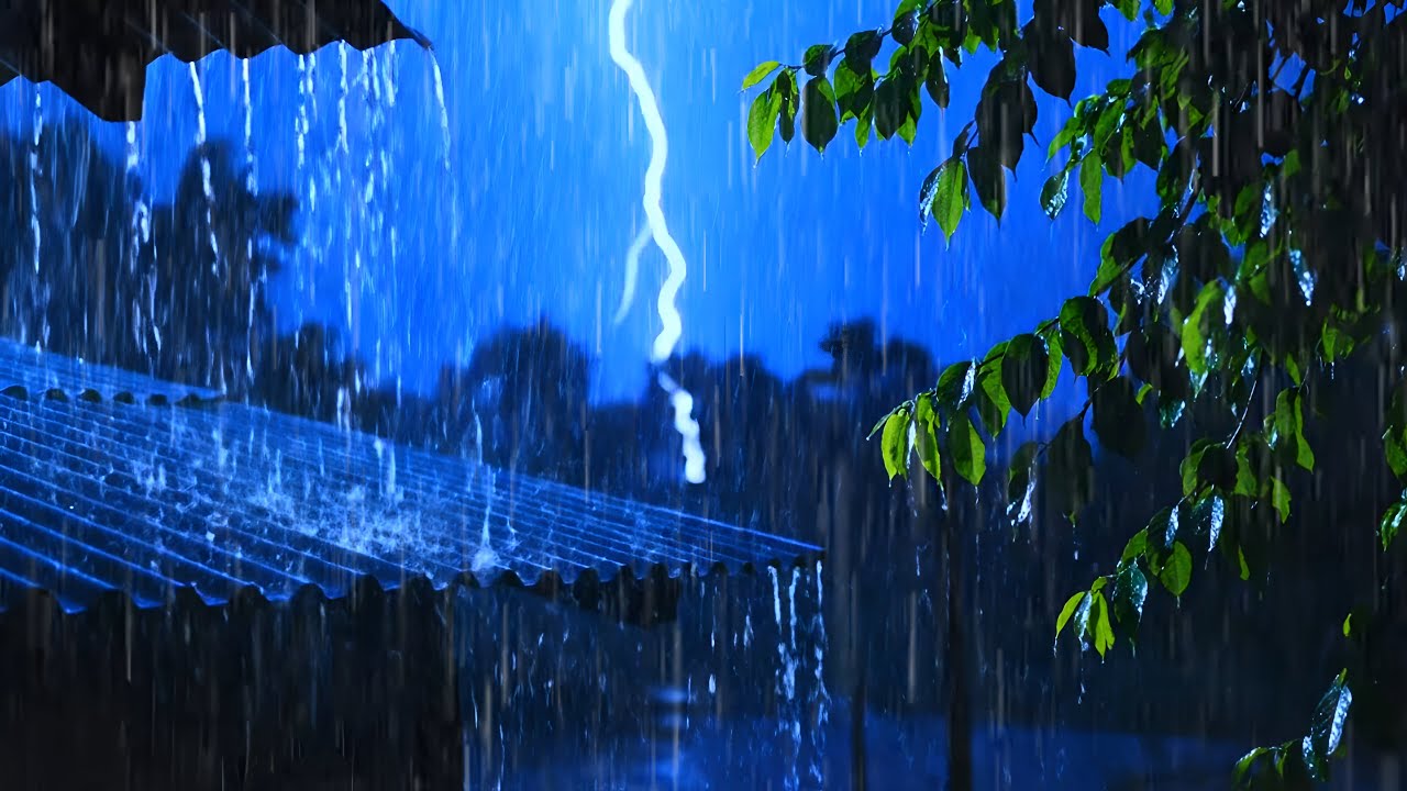 Heavy Rain and Thunder on a Tin Roof for Deep Sleep, Insomnia Relief and Total Relaxation
