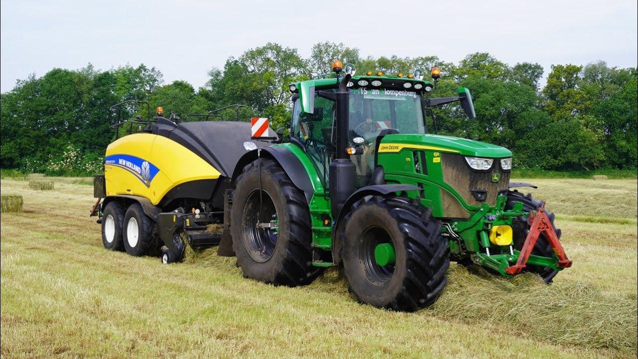 2024 | John Deere 6R 175 + New Holland | Balen persen | van Klompenburg Hulshorst | Pressing bales